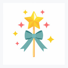 Obraz premium Magic Wand with Star and Bow