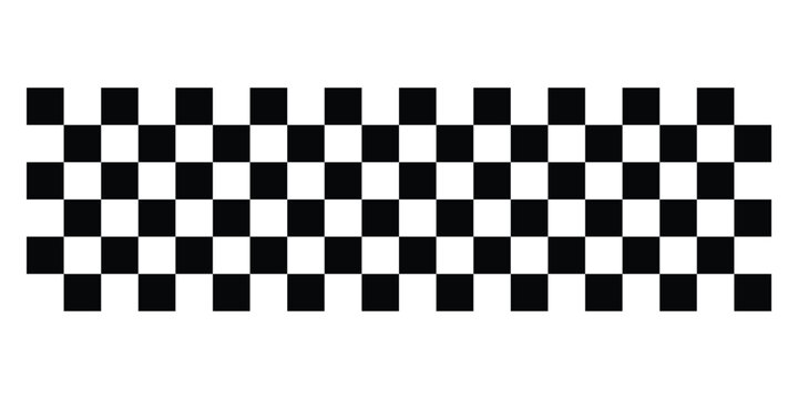 Black and white checkered racing flag banner pattern Vector