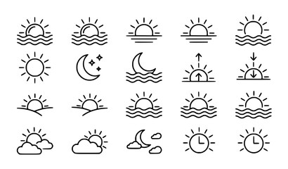 Fototapeta premium Weather And Climate Icon Collection for Educational Graphic Design