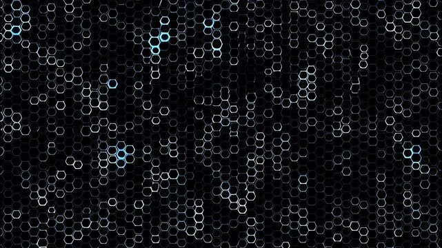 Dynamic digital rain: cascading blue hexadecimal code animation in motion