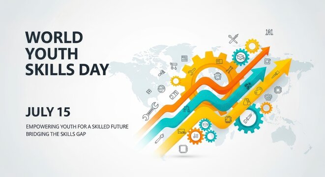 World Youth Skills Day celebration infographic design