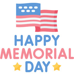 Obraz premium Memorial day greeting with american flag