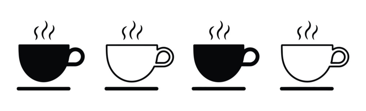 Coffee Cup Icon Vector Illustration Featuring Hot Beverage Symbol, Cafe Sign, and Drink Graphic Design