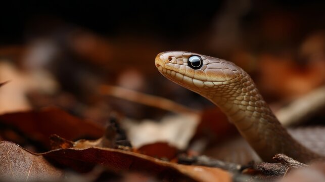 Smooth snake Coronella austriaca in its natural habitat, captured with sharp detail, showcasing natural coloration, scale texture, and subtle camouflage in the environment.