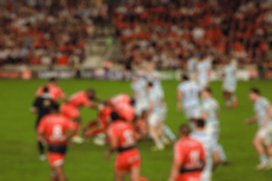 Blurred background of rugby players fighting, Outdoor sport