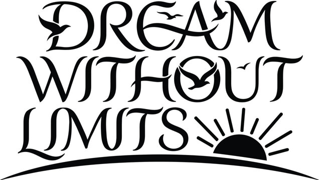 Bold Black Handwritten Typography Inspiring Phrase Surrounded By Celestial Sunburst Against motivational-quotes inspirational-design limitless-potential creative-mindset self-improvement