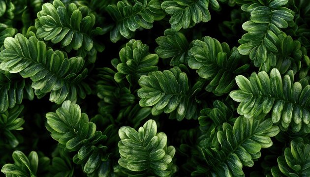 Lush, tightly packed green foliage, abstract organic pattern