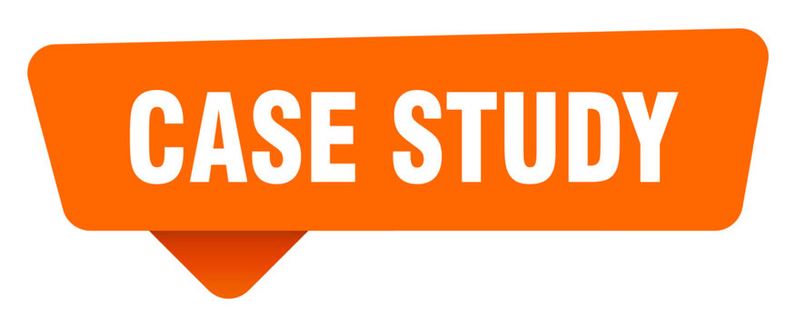 case study sticker. case study orange sign isolated on transpatent background
