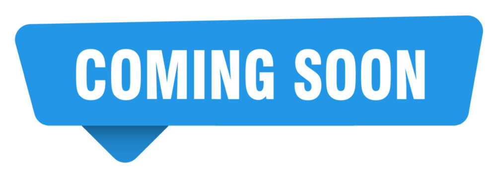 coming soon sticker. coming soon blue sign isolated on transpatent background