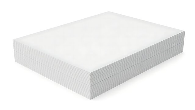 Stack of white printer paper ready for use