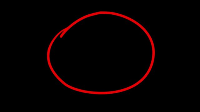 Set of animated hand-drawn circle lines on black background.