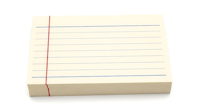 Stack of lined paper with red margin