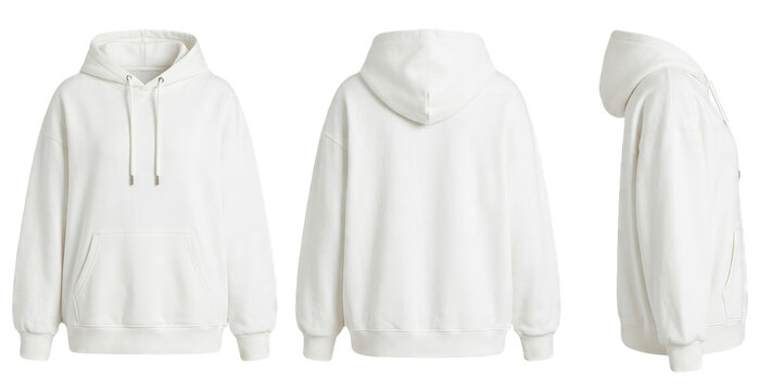 Men white oversized hoodie sweatshirt mockup set