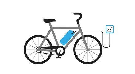 Fototapeta premium Electric Bicycle Charging Battery Powering Eco Friendly Transport