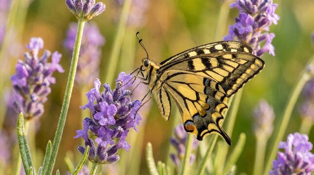 Swallowtail butterfly on lavender