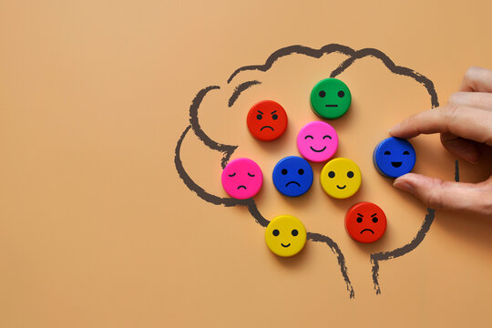 Emotional Intelligence and Mood Management Concept with Human Brain