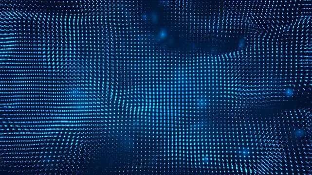 Dynamic blue waves: pulsating abstract digital patterns with technological energy