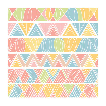 Pastel geometric pattern with abstract shapes