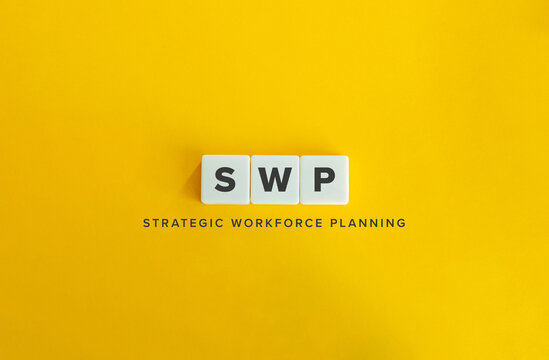 Strategic Workforce Planning SWP Concept on Yellow Background