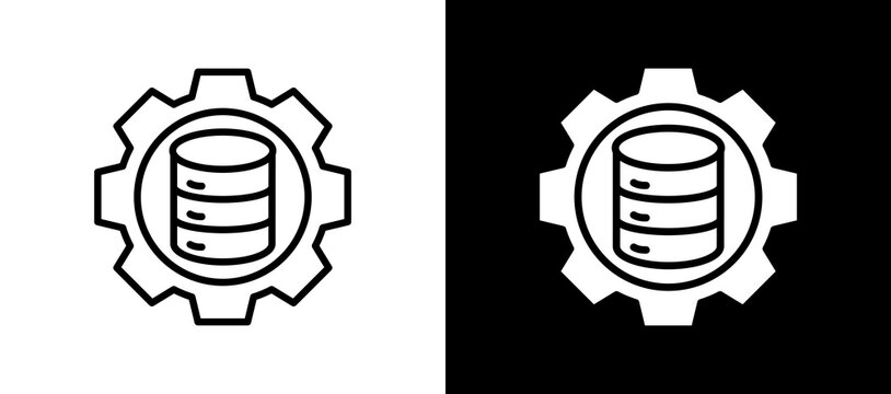Data Line Icon Set In Black And White Filled Style Collection