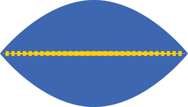 Blue diamond shape with yellow zipper abstract