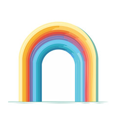 Fototapeta premium Colorful rainbow arch with white background