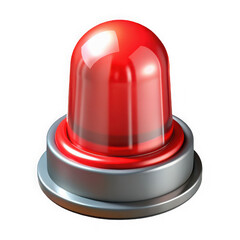 Fototapeta premium Red emergency siren strobe light 3D icon with emergency, security, flashing isolated on transparent background