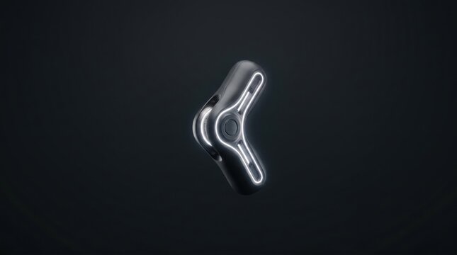 A sleek, futuristic fidget spinner with glowing white lines and a black background, showcasing its unique design and modern aesthetic appeal.