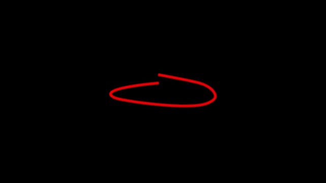 Red circle marker animation, Hand-drawn red circle highlight animation isolated white background animation alpha channel.