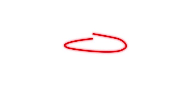 Red circle marker animation, Hand-drawn red circle highlight animation isolated white background animation alpha channel.