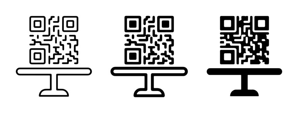 QR Code Icons, Digital Scan Symbols, Technology Interface Elements, Data Matrix Graphics