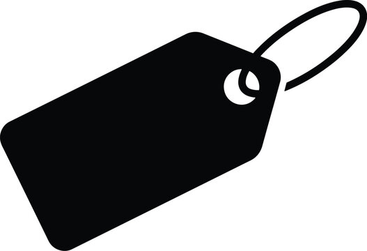 Black tag silhouette with string for labeling and identification purposes