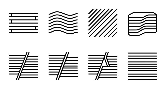 Abstract Line Patterns, Geometric Textures, Minimalist Backgrounds, Vector Art Set