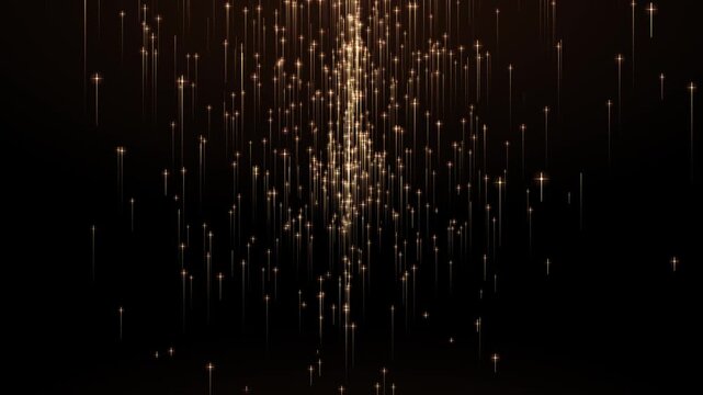 Abstract digital starburst pattern with glowing light rays and twinkling points against deep space ambiance
