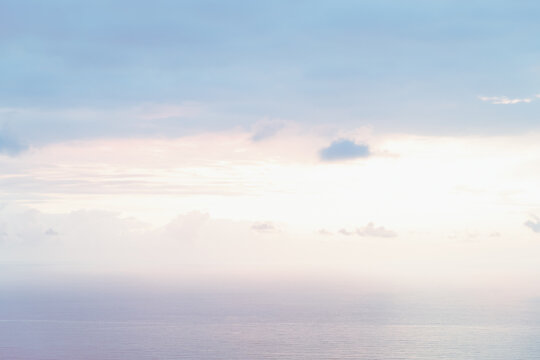 Pastel Ocean Horizon At Dawn