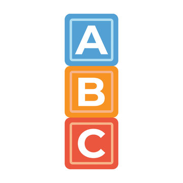 Stack of colorful abc alphabet learning blocks for kids with alphabet education learning childhood preschool colorful illustration knowledge