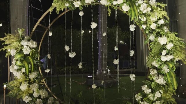 Luxury Indian Wedding Decor with Floral Mandap, Elegant Stage Design, Traditional Ceremony Setup, and Grand Celebration Venue Decoration
