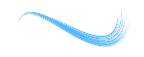 Obraz premium Neon blue motion lines flow through a vibrant urban corridor. Light trails suggest rapid movement and innovation. PNG vector graphic with futuristic visual energy.