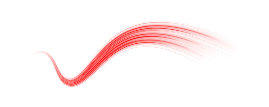 Neon red curves twist along futuristic highways. Dynamic sparks enhance motion and depth perception. PNG vector graphic with glowing cyber effects.