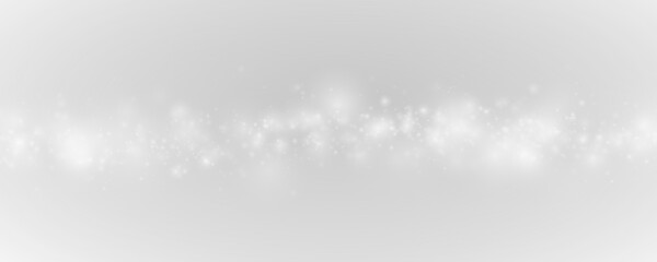 Obraz premium Sparkling white particles gently fall over abstract dark backgrounds, creating dreamy bokeh textures and festive highlights for designs. PNG