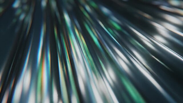 Abstract vertical metallic rods with soft light reflections.