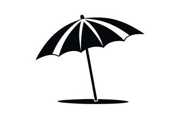 Fototapeta premium beach umbrella silhouette line art vector illustration
