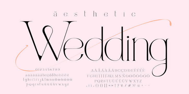 Wedding is an elegant ultra-thin serif typeface featuring refined high-contrast strokes, graceful curves, and sophisticated luxury aesthetics. Designed for wedding stationery, fashion branding, beauty