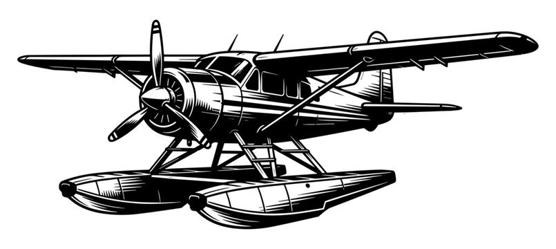 Seaplane floatplane vintage propeller aircraft
