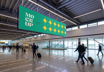 Low-angle perspective view of a massive wide horizontal digital LED screen billboard mockup