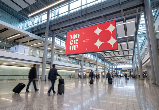 Low-angle perspective view of a massive wide horizontal digital LED screen billboard mockup