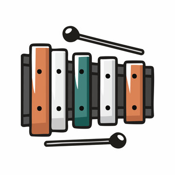 Cartoon Xylophone with Mallets