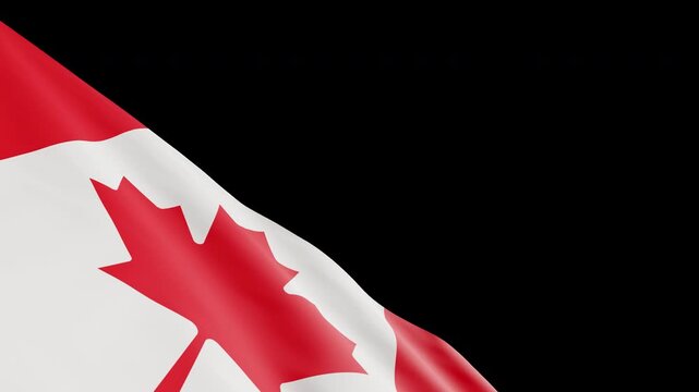 Canadian Flag Waving with Alpha Channel Transparent Background