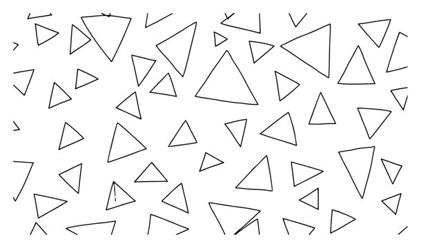 Geometric triangles pattern continuous line drawing, abstract background minimalist triangular shapes vector illustration for modern design