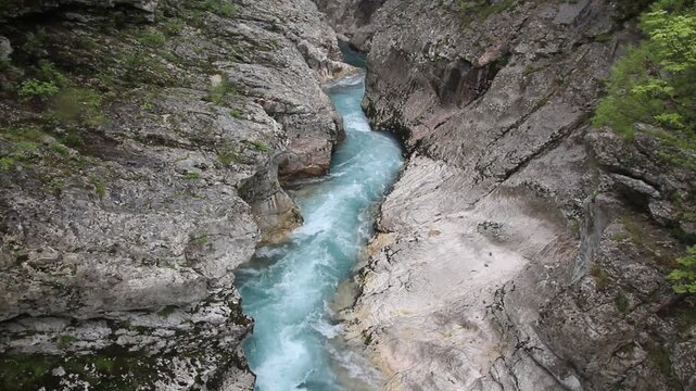 Soca river gorge near Bovec village, Slovenia